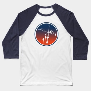 Mountain and ski Baseball T-Shirt